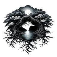 still water runs deep roots tattoo design idea