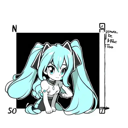 pinkie pie, hatsune miku tattoo design idea