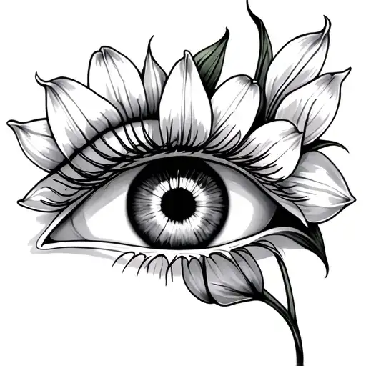 Turkish eye, lily of the valley, tulip flower, canadair CL-415 tattoo design idea