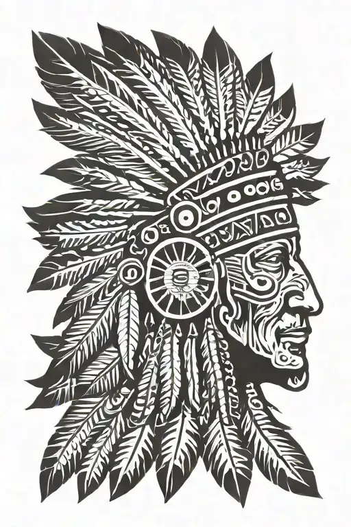 glenville state pioneer Indian chief tattoo design idea
