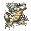 toad black tattoo design idea