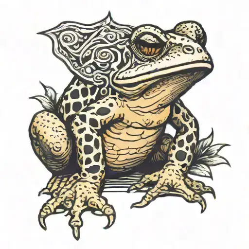 toad black tattoo design idea