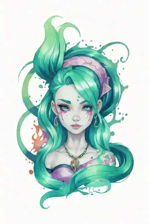 jinx arcane league of legends tattoo design idea