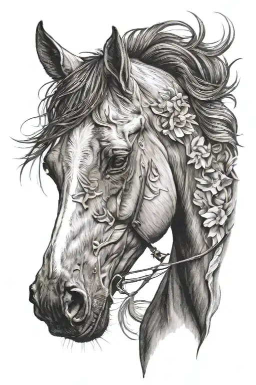 horse head tattoo tattoo design idea