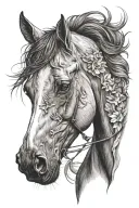 horse head tattoo tattoo design idea