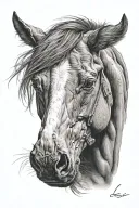 horse head tattoo tattoo design idea