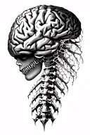 Brain nervous system spine tattoo design idea