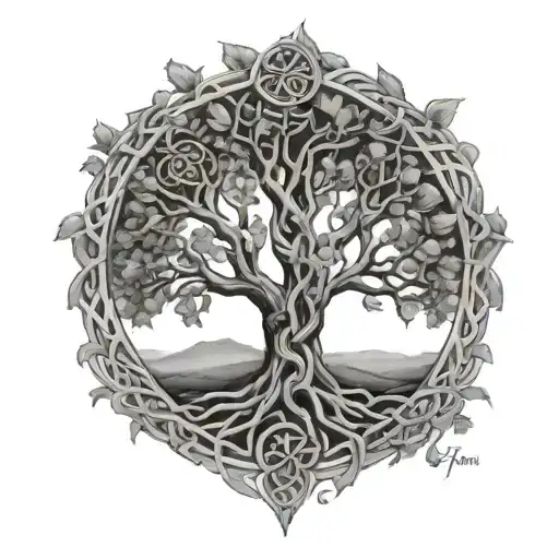 Celtic tree of life tree tattoo design idea