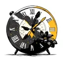 time 12am in digital alarm clock tattoo design idea