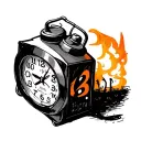 time 12am in digital alarm clock tattoo design idea
