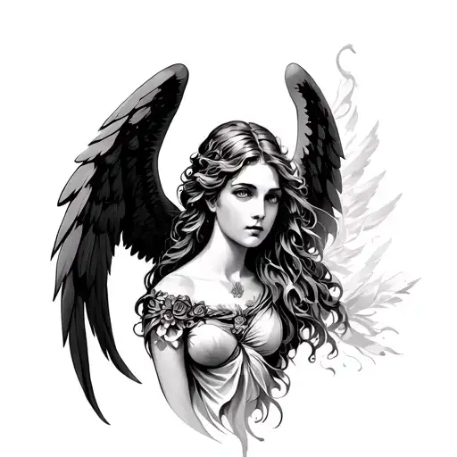 Archangel Raphael feminine tattoo tattoo design idea