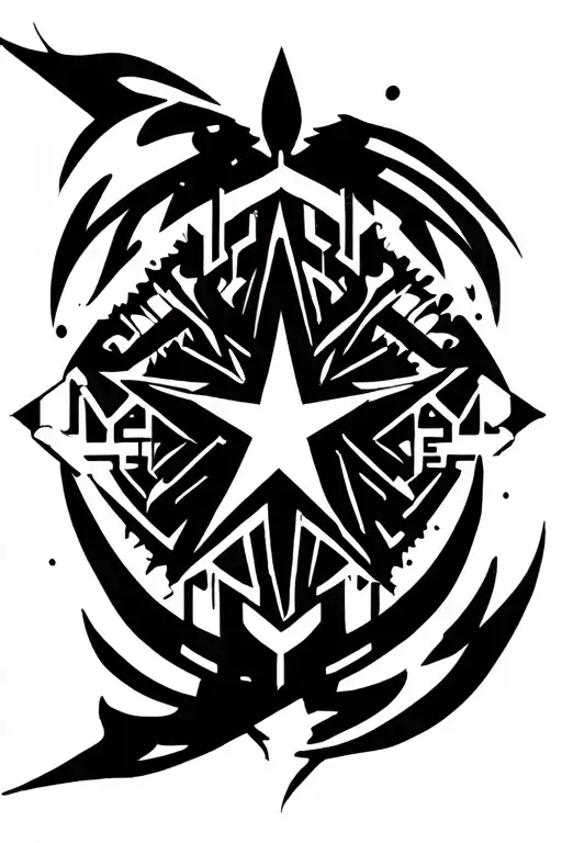 cybersiglism neotribal star tattoo design idea