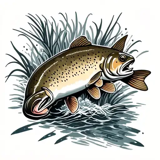 Brown Trout tattoo design idea