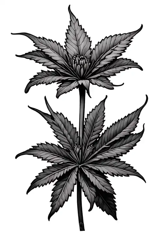 flower of weed joint tattoo design idea