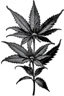 flower of weed joint tattoo design idea