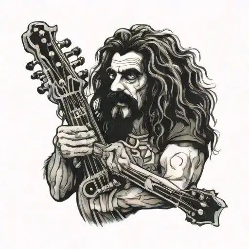 frank zappa, black sabbath, the dark crystal tattoo design idea