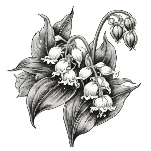 lily of the valley flower tattoo design idea
