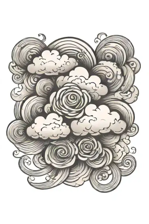 clouds swirling tattoo design idea