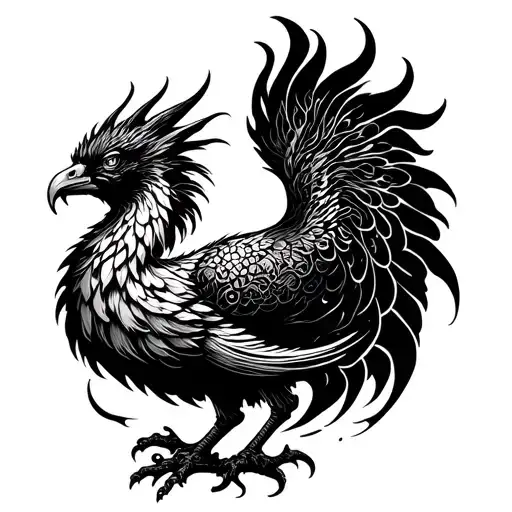 Flaming Phoenix tattoo design idea