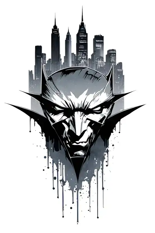 Gotham city's skyline symbolizing tattoo design idea