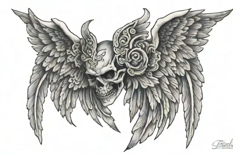 angel wings JAW #34 tattoo design idea