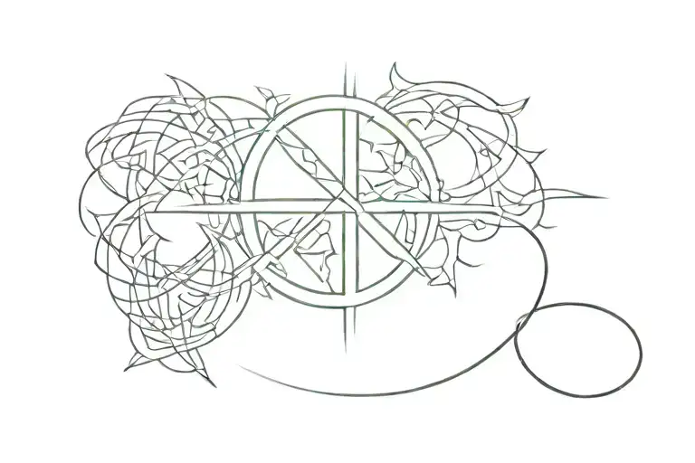 chaos to peace symbol tattoo design idea