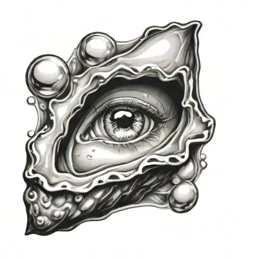 oyster pearls baby face inside tattoo design idea