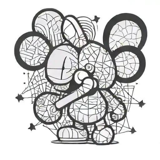 Picasso x Kaws tattoo design idea