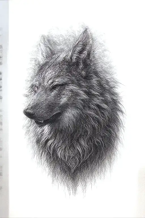 howling fenrir viking norse wolf tattoo design idea