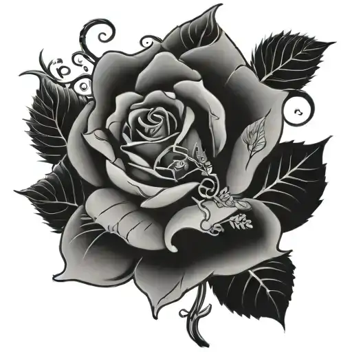 rose and poison Ivy  tattoo design idea