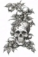 apple tree where the apples are skulls tattoo design idea
