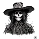 The Scarecrow from the Wizard of OZ. Punk. Photorealism. Traditional. tattoo design idea