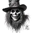 The Scarecrow from the Wizard of OZ. Punk. Photorealism. Traditional. tattoo design idea
