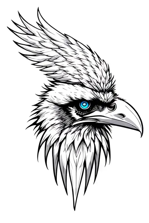 odin and ravens blue eyes tattoo design idea