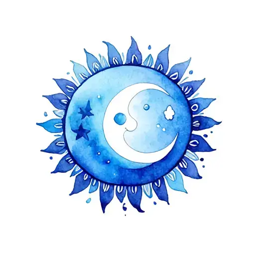 Mandala Sun And Moon tattoo design idea