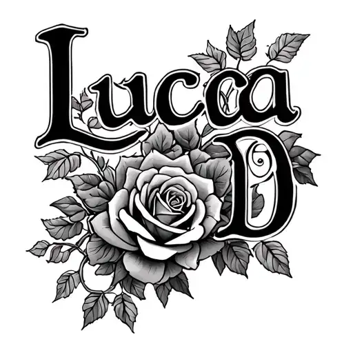 "Luca D" roses and vines wrapping tattoo design idea