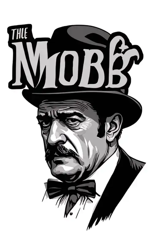 the Godfather logo but instead it says MOBB tattoo design idea