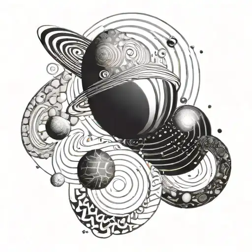 Fibonacci spiral with planets and galaxies sleeve tattoo  tattoo design idea