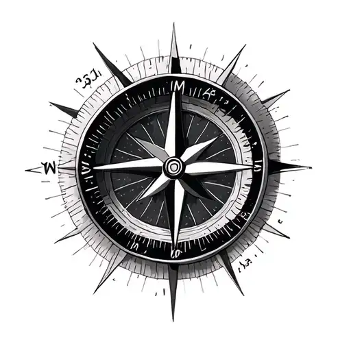compass with Latitude: 33.51 Longitude: 36.27 tattoo design idea