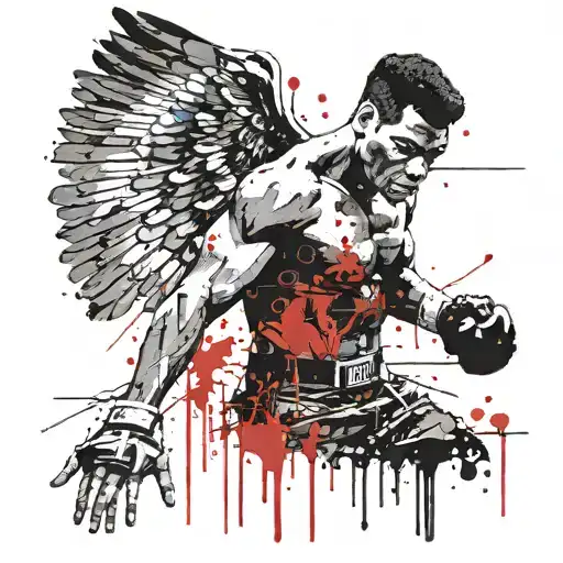 Muhammed Ali guardian angel tattoo design idea