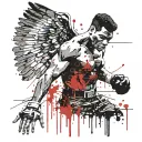 Muhammed Ali guardian angel tattoo design idea