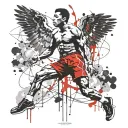 Muhammed Ali guardian angel tattoo design idea