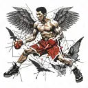 Muhammed Ali guardian angel tattoo design idea