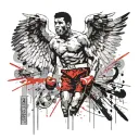 Muhammed Ali guardian angel tattoo design idea