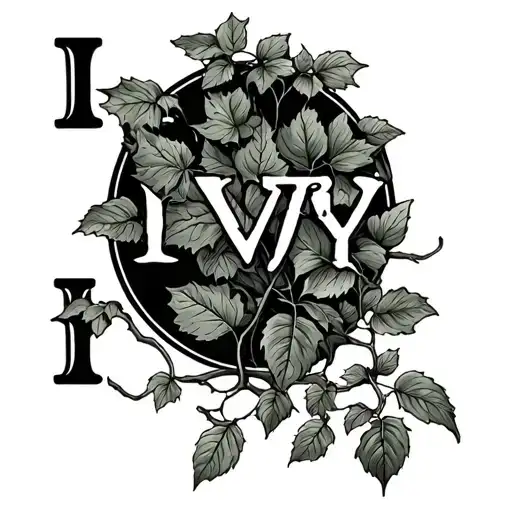 the name Ivy with the Ivy plant vine tattoo design idea