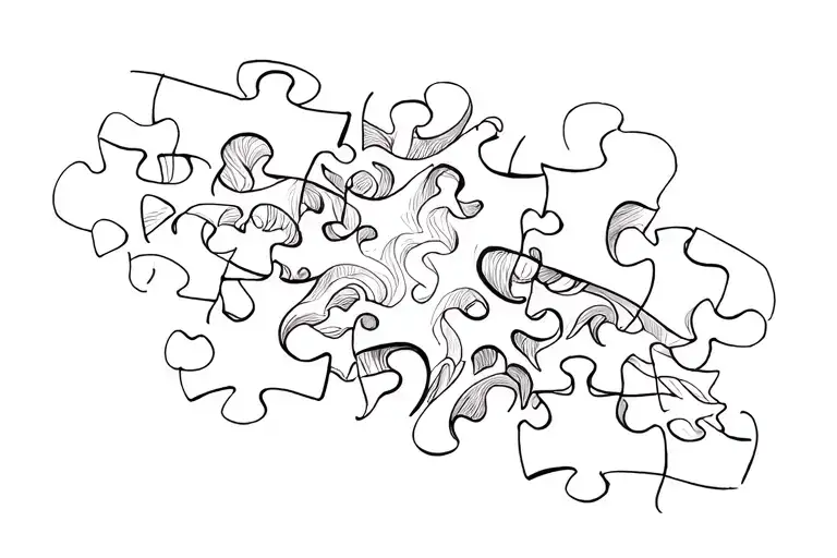 puzzle piece tattoo design idea