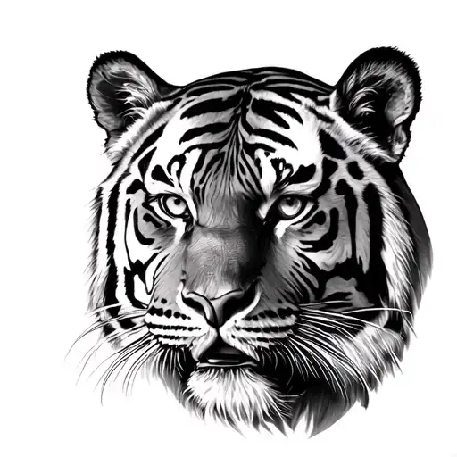 tiger face tattoo design idea