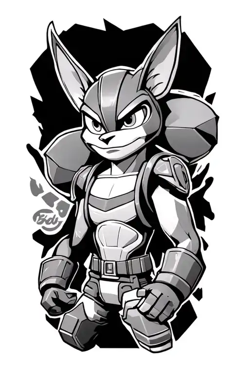 game themed sleeve tattoo incorporating Ratchet and Clank and Crash Bandicoot as seperate things ?  tattoo design idea