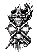 Isaiah 43:2 firefighter skull tattoo design idea