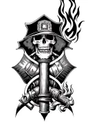 Isaiah 43:2 firefighter skull tattoo design idea